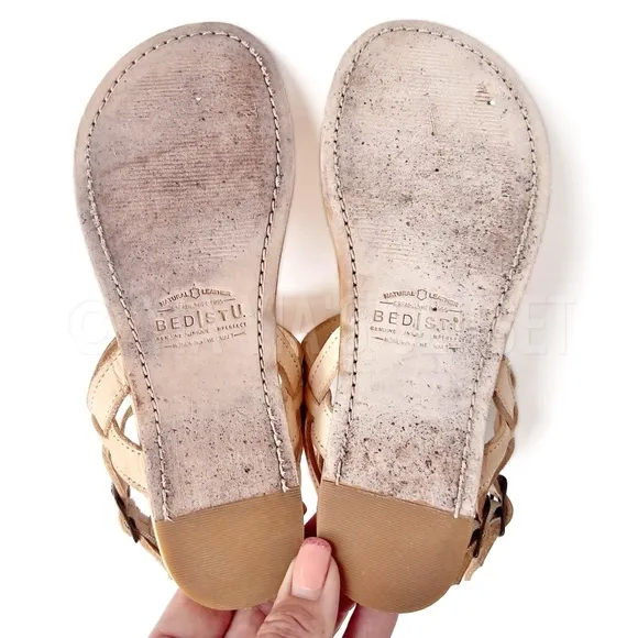 Bed|STÜ Moon Women's SZ 6 Leather Thong Sandals - Tan RETAIL-$135