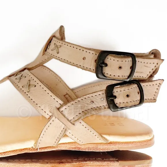 Bed|STÜ Moon Women's SZ 6 Leather Thong Sandals - Tan RETAIL-$135