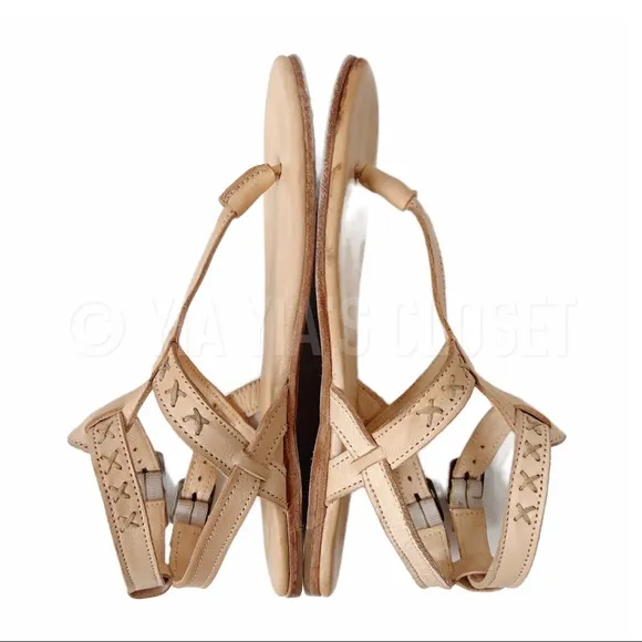 Bed|STÜ Moon Women's SZ 6 Leather Thong Sandals - Tan RETAIL-$135