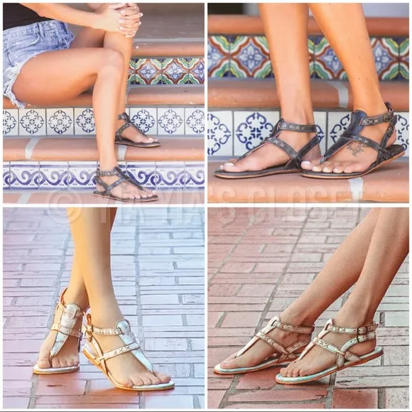 Bed|STÜ Moon Women's SZ 6 Leather Thong Sandals - Tan RETAIL-$135