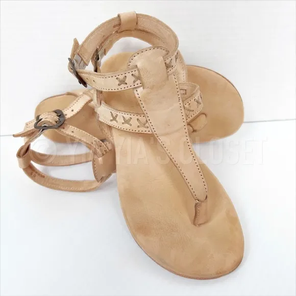 Bed|STÜ Moon Women's SZ 6 Leather Thong Sandals - Tan RETAIL-$135