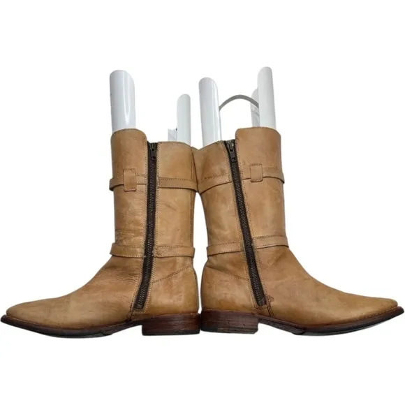 Bed/Stu Cobbler Series Bench Made Distressed Leather Engineer Riding Boots 8.5
