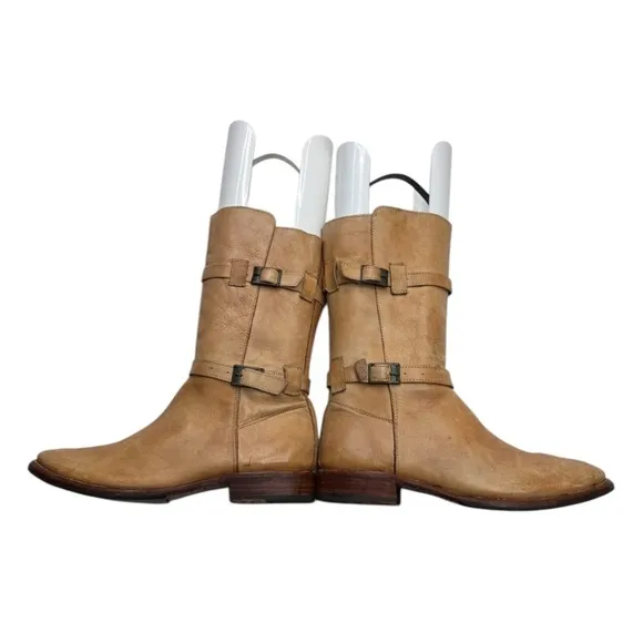 Bed/Stu Cobbler Series Bench Made Distressed Leather Engineer Riding Boots 8.5