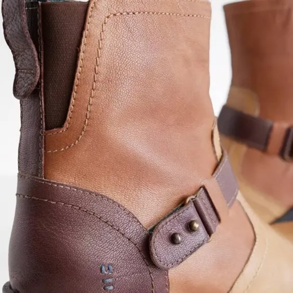 Bedstu | Roan Leather Penultimate Heel Booties Cafe Latte