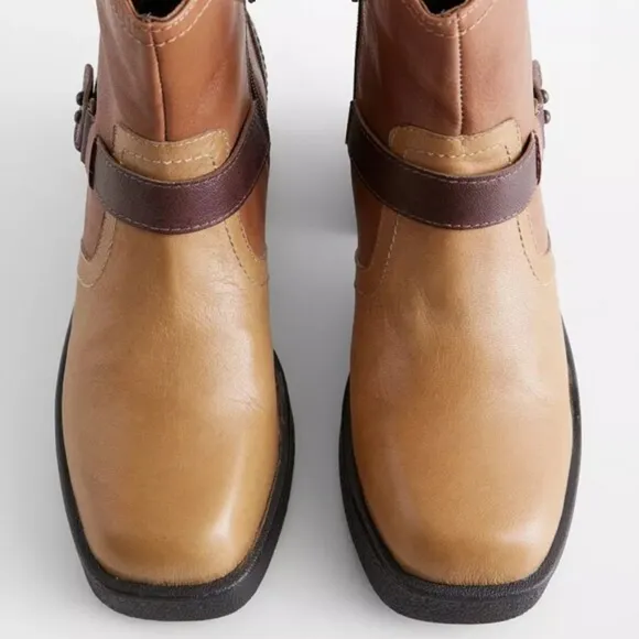 Bedstu | Roan Leather Penultimate Heel Booties Cafe Latte