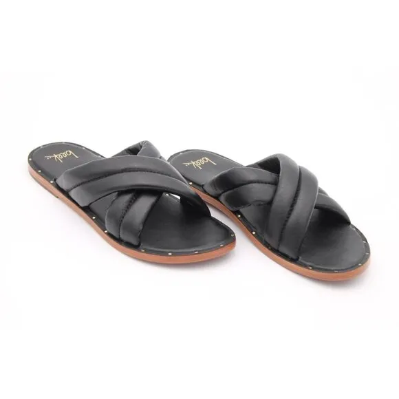 Beek Anthropologie Women's Dovetail Sandals Black Sz 8