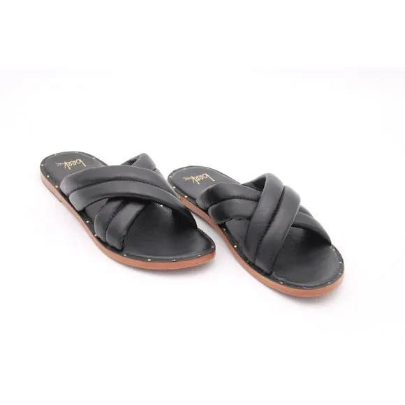 Beek Anthropologie Women's Dovetail Sandals Black Sz 8
