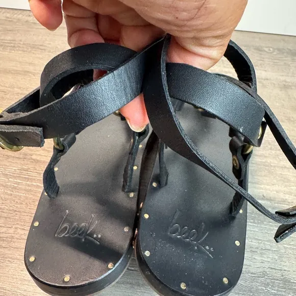 Beek Miner handmade leather sandals Womens 6-6.5 EUC $280