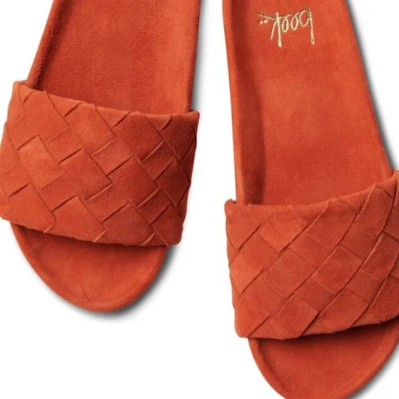 Beek Women's Rail Woven Slide Sandal - pumpkin.