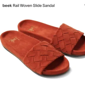 Beek Women's Rail Woven Slide Sandal - pumpkin.