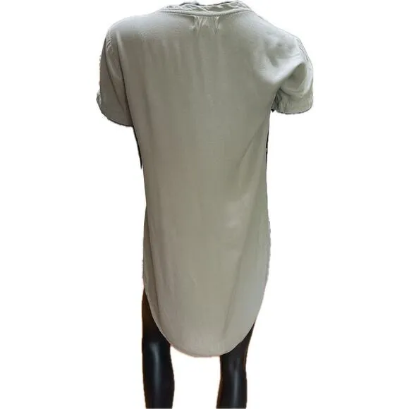 Bella Dahl V-Neck Mini Dress XS Gray Shirt Dress