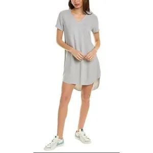 Bella Dahl V-Neck Mini Dress XS Gray Shirt Dress