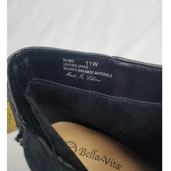 Bella Vita Boots Size 11 Wilma Block Heel Leather Bootie Square Toe Office Party