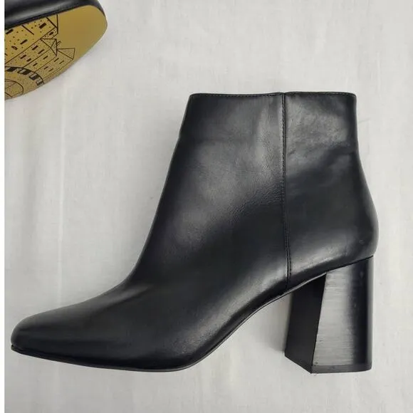 Bella Vita Boots Size 11 Wilma Block Heel Leather Bootie Square Toe Office Party