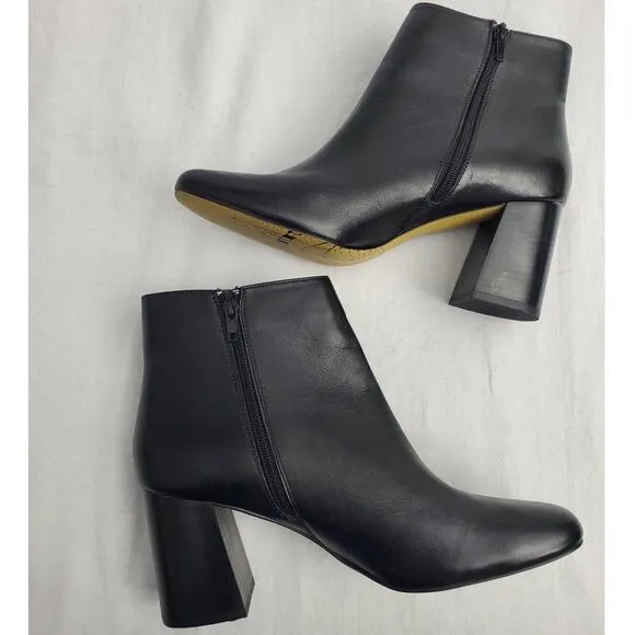 Bella Vita Boots Size 11 Wilma Block Heel Leather Bootie Square Toe Office Party