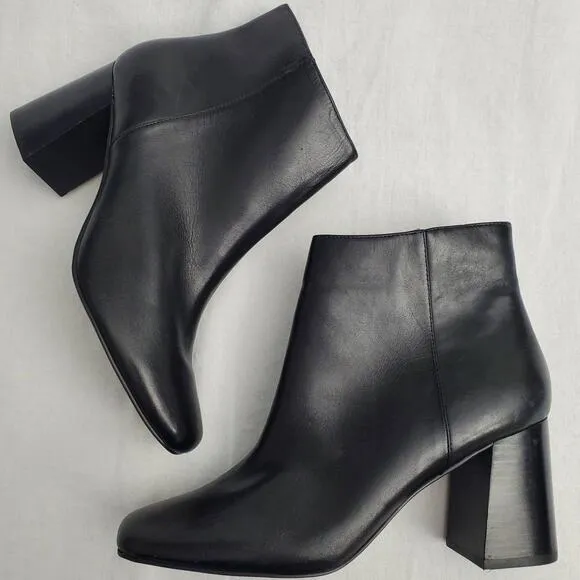 Bella Vita Boots Size 11 Wilma Block Heel Leather Bootie Square Toe Office Party
