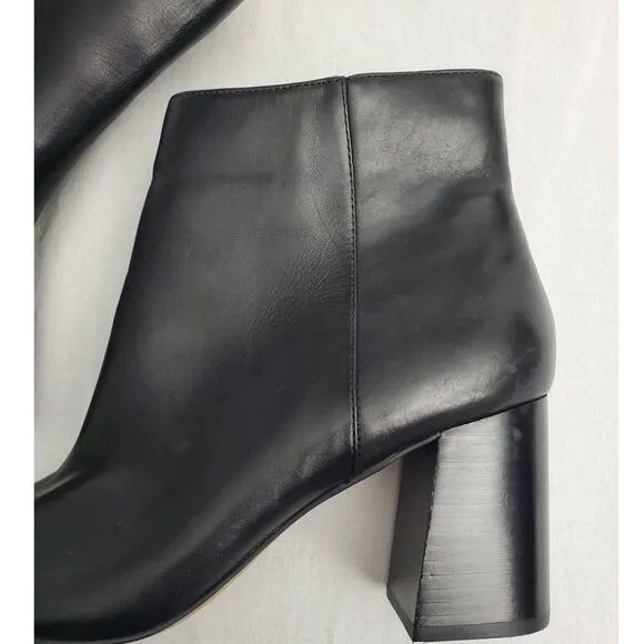 Bella Vita Boots Size 11 Wilma Block Heel Leather Bootie Square Toe Office Party
