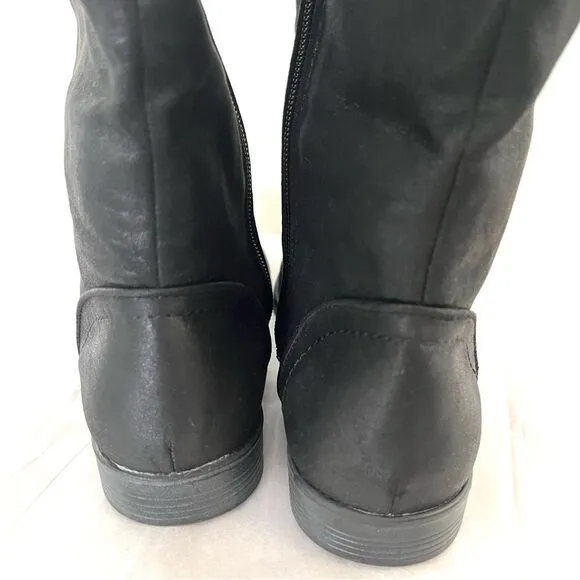 Bella Vita Rebecca Knee High Black Boots With Stretch Size 7 NWOB