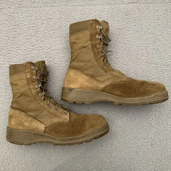 Belleville AFSTC Vibram Steel Toe Combat Boots Military Desert Brown Mens 10 USA