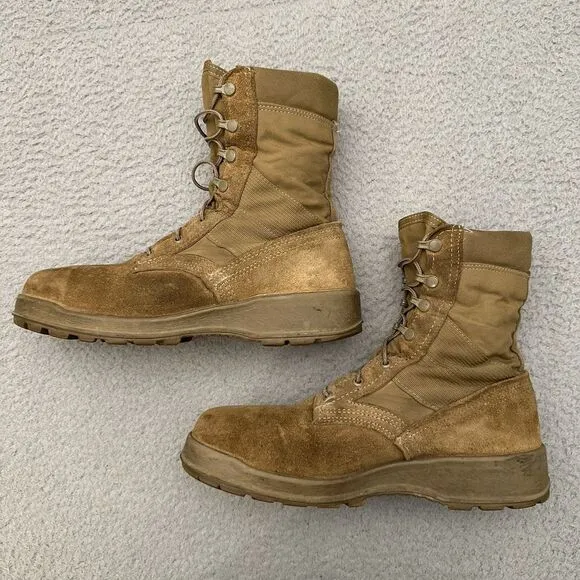 Belleville AFSTC Vibram Steel Toe Combat Boots Military Desert Brown Mens 10 USA