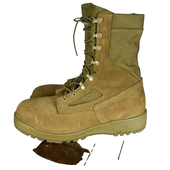 Belleville Boots Men 12R Tan M551 Leather Canvas Desert Military Tactical Combat