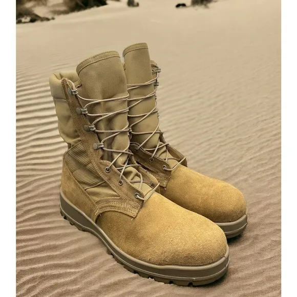 Belleville Desert Steel Toe Combat Military Boots Mens 14 Vibram Sole Fast Ship