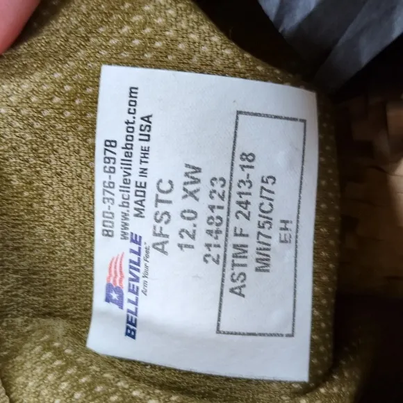 Belleville Desert Tan Suede Combat Boots Size 12 W