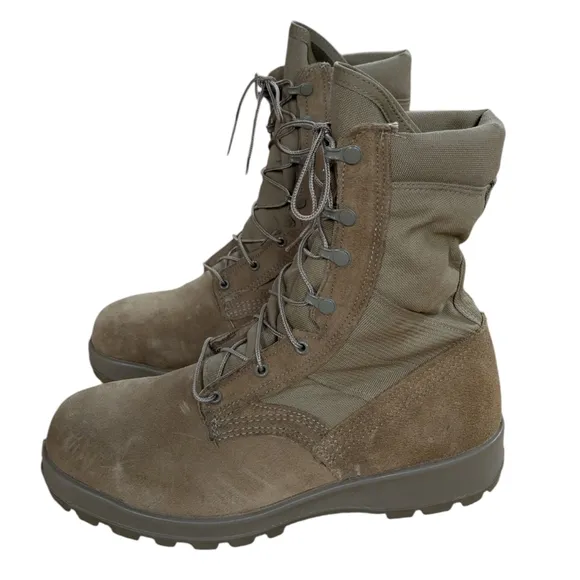 Belleville Desert Tan Suede Combat Boots Size 12 W