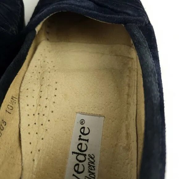 Belvedere Florence Navy Blue Suede Loafers Men's Size 10.5 M