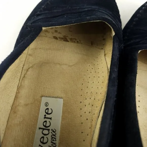 Belvedere Florence Navy Blue Suede Loafers Men's Size 10.5 M