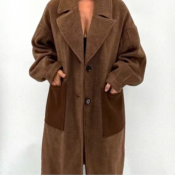 Bernardo Anthropologie Minimalist Utilitarian Oversized Car Barn Chore Coat