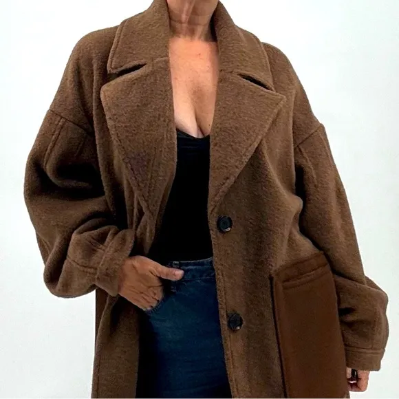 Bernardo Anthropologie Minimalist Utilitarian Oversized Car Barn Chore Coat