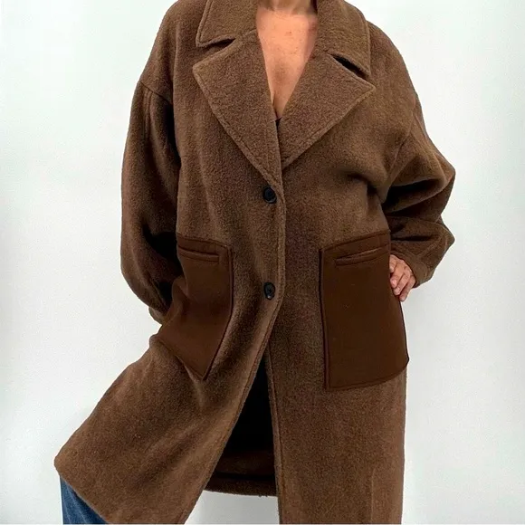 Bernardo Anthropologie Minimalist Utilitarian Oversized Car Barn Chore Coat