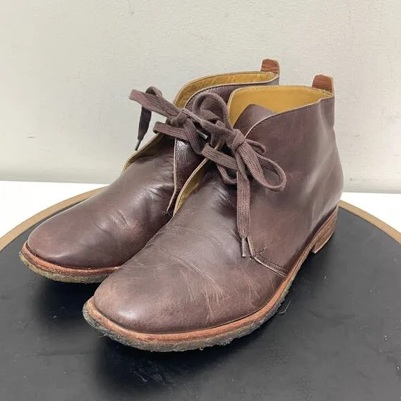 Bernardo Chukka Boots Men 9 Brown Leather Ankle Lace-Up Desert Crepe Sole