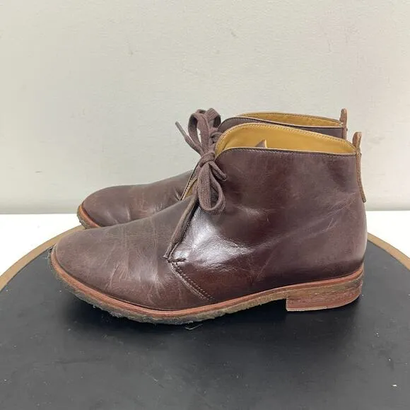Bernardo Chukka Boots Men 9 Brown Leather Ankle Lace-Up Desert Crepe Sole
