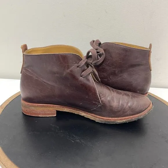 Bernardo Chukka Boots Men 9 Brown Leather Ankle Lace-Up Desert Crepe Sole