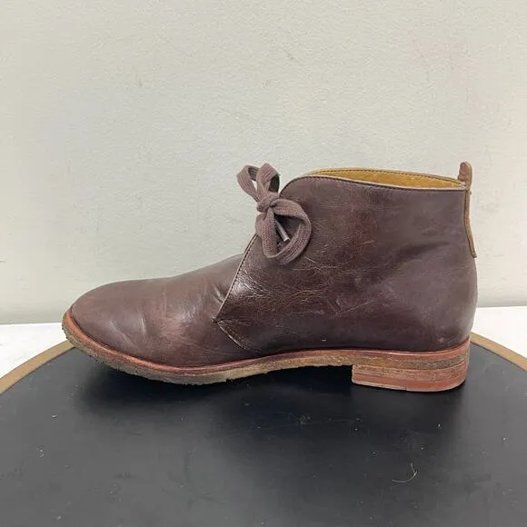 Bernardo Chukka Boots Men 9 Brown Leather Ankle Lace-Up Desert Crepe Sole