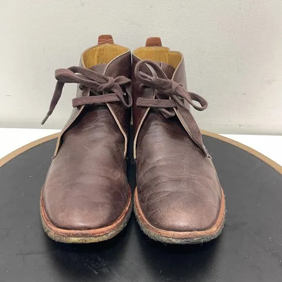 Bernardo Chukka Boots Men 9 Brown Leather Ankle Lace-Up Desert Crepe Sole