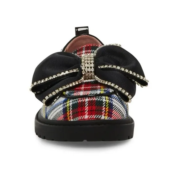 Betsey Johnson Girls BK-Vince Slip On Loafers, Plaid, NIB NEW