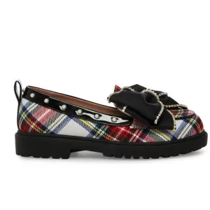 Betsey Johnson Girls BK-Vince Slip On Loafers, Plaid, NIB NEW