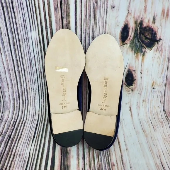 Bettye Muller Blue Regency Velvet Slip On Loafers
