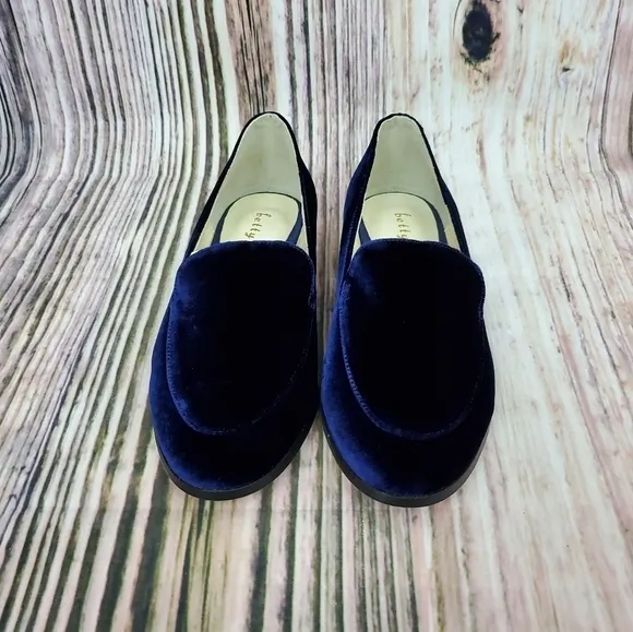 Bettye Muller Blue Regency Velvet Slip On Loafers