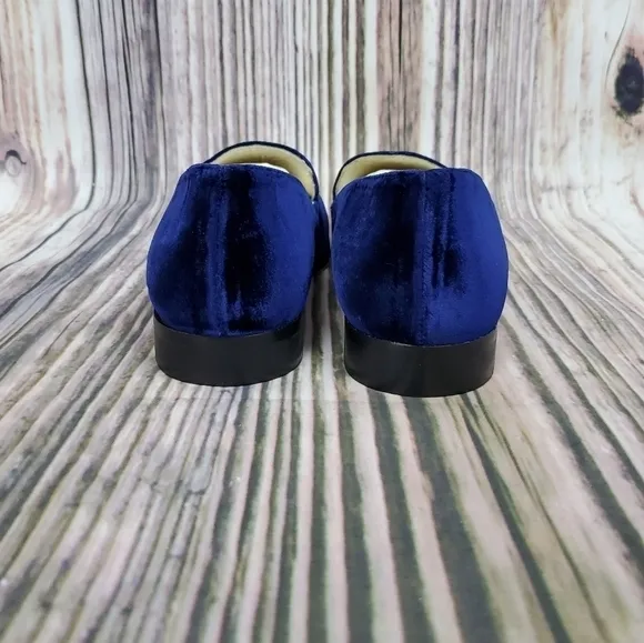 Bettye Muller Blue Regency Velvet Slip On Loafers