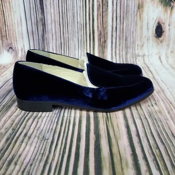 Bettye Muller Blue Regency Velvet Slip On Loafers