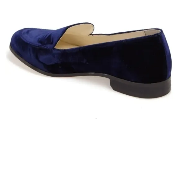 Bettye Muller Blue Regency Velvet Slip On Loafers