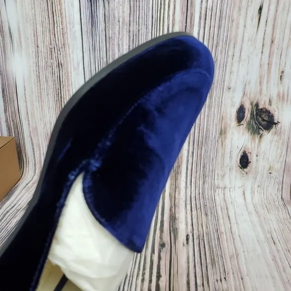 Bettye Muller Blue Regency Velvet Slip On Loafers