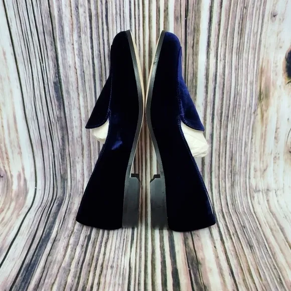 Bettye Muller Blue Regency Velvet Slip On Loafers