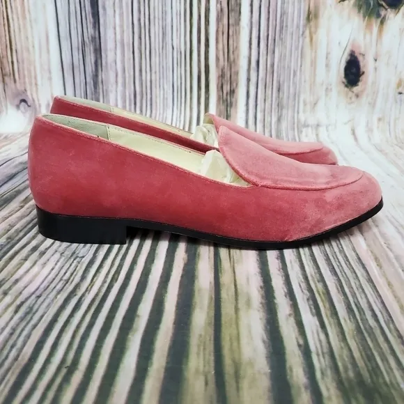Bettye Muller Pink Regency Velvet Slip On Loafers