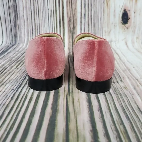 Bettye Muller Pink Regency Velvet Slip On Loafers