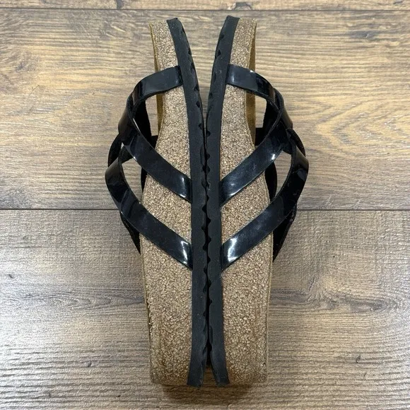 Betula Birkenstock Sandals Women 8 US 39 EU Black Patent Leather Strappy Slip On